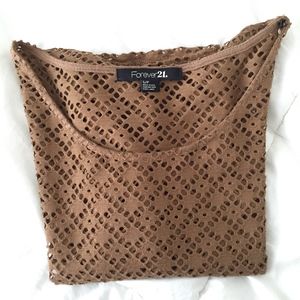 TAN CUT-OUT TOP